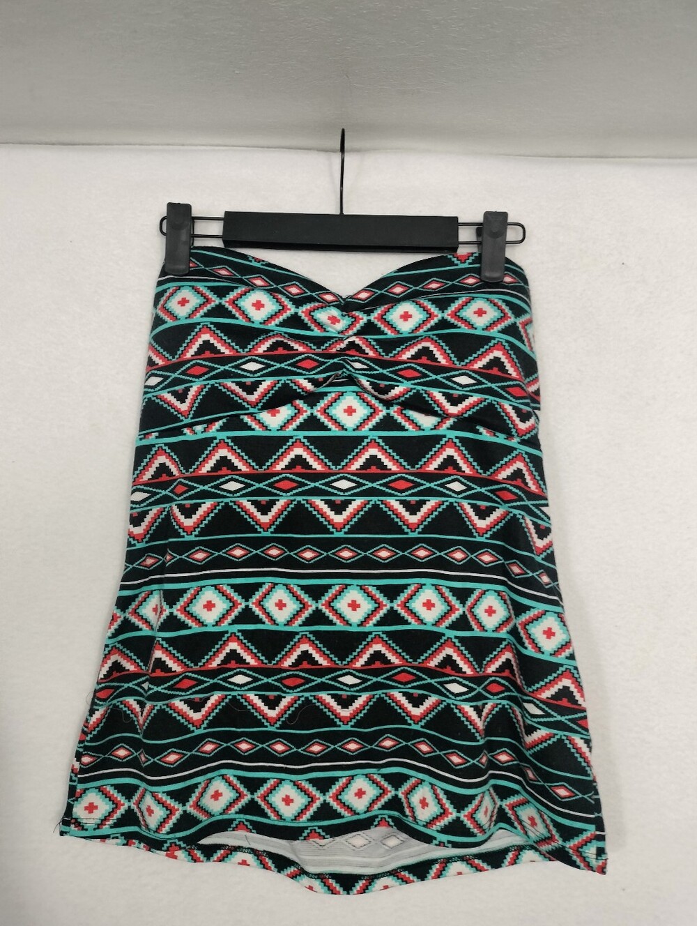 Style & Ut. Black, Turquoise & Coral Geo-Print Tube Top